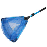 Teleskopisk fiske landingsnett folde trekantet dip not aluminiumslegering stang Fluefiske verktøy fisk reker nettverk netting FN002